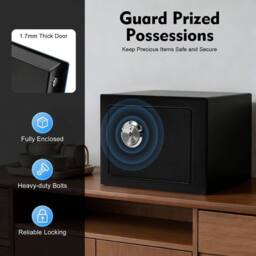 Kelvenix Safe Box Mechanical Safe with Key for Security Money Cash in Black - thumbnail 3