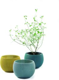 Keter Knit Cozies Plastic Indoor Planters - Set of 3 - thumbnail 1