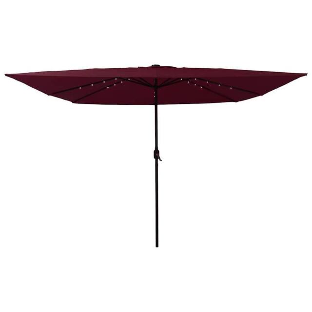 Berkfield Home Square Garden Parasol with LED Lights 295x245 cm Bordeaux Red in Burgundy - image 1