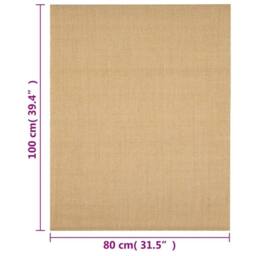 Berkfield Home Rug Natural Sisal 80x100 cm - Size: Medium - thumbnail 7