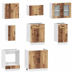 Berkfield Home 8 Piece Kitchen Cabinet Set Kalmar Old Wood Engineered Wood in Brown - thumbnail 4