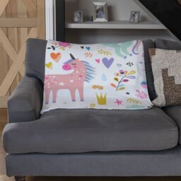 Benjamin Tate Design unicorns Designer Blanket in Natural - Size: 120 cm x 150 cm - thumbnail 2