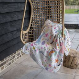 Benjamin Tate Design unicorns Designer Blanket in Natural - Size: 120 cm x 150 cm - thumbnail 3