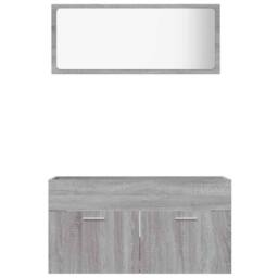 Berkfield Home Practical 2 Piece Bathroom Furniture Set Grey Sonoma Engineered Wood - thumbnail 5