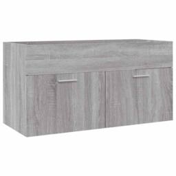 Berkfield Home Practical 2 Piece Bathroom Furniture Set Grey Sonoma Engineered Wood - thumbnail 7