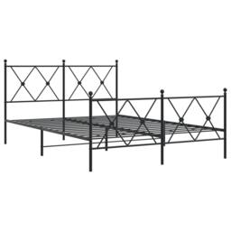 Berkfield Home Metal Bed Frame without Mattress with Footboard Black 137x190cm - Size: 137x190 cm - thumbnail 1