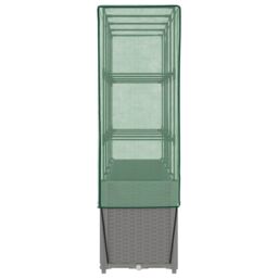 Berkfield Home Raised Bed with Greenhouse Cover Rattan Look 160x40x153 cm in Black - Size: 160 x 40 x 153 cm - thumbnail 5