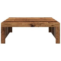 Berkfield Home Coffee Table Old Wood 100x100x35 cm Engineered Wood in Brown - Size: 100 x 100 x 35 cm - thumbnail 4