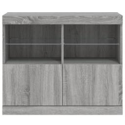 Berkfield Home Sideboard with LED Lights Grey Sonoma 81x37x67 cm - Size: 81 x 37 x 67 cm - thumbnail 6