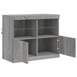 Berkfield Home Sideboard with LED Lights Grey Sonoma 81x37x67 cm - Size: 81 x 37 x 67 cm - thumbnail 7
