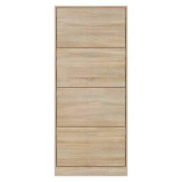 Berkfield Home Shoe Cabinet Sonoma Oak 63x24x147 cm Engineered Wood in Light Oak - Size: 63 x 24 x 147 cm - thumbnail 4