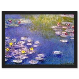 Artery8 Monet Water Lilies At Giverny Old Master Painting Artwork Framed Wall Art Print A4 in Black - thumbnail 1