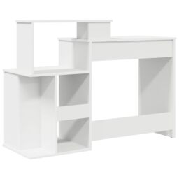 Berkfield Home Desk with Storage White 120.5x44x88.5 cm Engineered Wood - thumbnail 7
