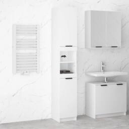 Berkfield Home Durable Bathroom Cabinet White 32x34x188.5 cm Engineered Wood - thumbnail 2