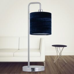 First Choice Lighting Navy Blue Crushed Velvet 15.5cm Table Lamp Shade - thumbnail 3