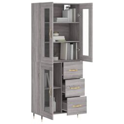 Berkfield Home Highboard Grey Sonoma 69.5x34x180 cm Engineered Wood - thumbnail 3