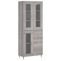 Berkfield Home Highboard Grey Sonoma 69.5x34x180 cm Engineered Wood - thumbnail 2