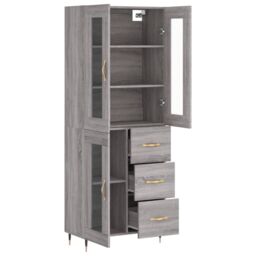 Berkfield Home Highboard Grey Sonoma 69.5x34x180 cm Engineered Wood - thumbnail 4