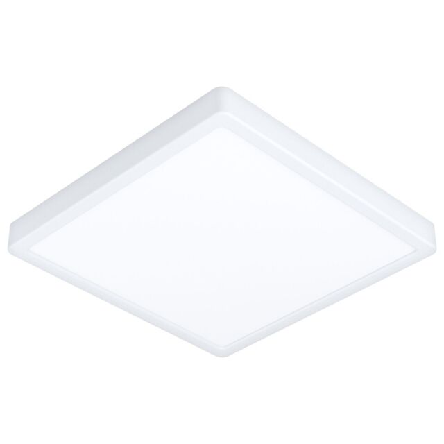 Loops Wall Flush Ceiling Light White Shade Square White Plastic Bulb LED 20W Included - image 1