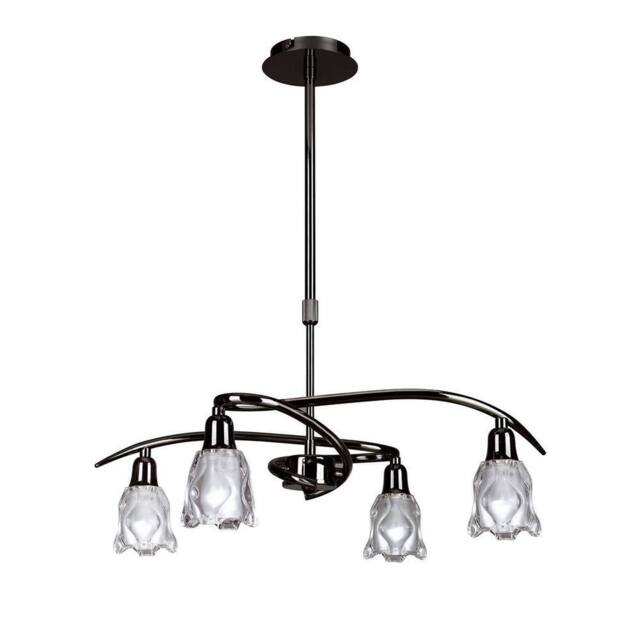 Netlighting Amel Telescopic Convertible To Semi Flush 4 Light L1SGU10 Black Chrome - image 1