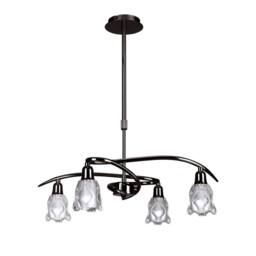 Netlighting Amel Telescopic Convertible To Semi Flush 4 Light L1SGU10 Black Chrome