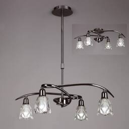 Netlighting Amel Telescopic Convertible To Semi Flush 4 Light L1SGU10 Black Chrome - thumbnail 2