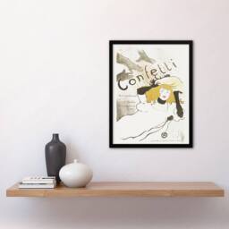 Artery8 Confetti Vintage French Advert Vintage Framed Wall Art Print Lautrec in White - Size: A4 - thumbnail 4