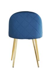 Life Interiors Single Lucia Ergonomic Velvet Dining Chair with Wooden Legs, Modern Upholstered Accent Chair in Royal - thumbnail 5