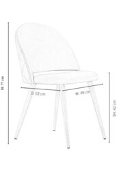 Life Interiors Single Lucia Ergonomic Velvet Dining Chair with Wooden Legs, Modern Upholstered Accent Chair in Royal - thumbnail 6