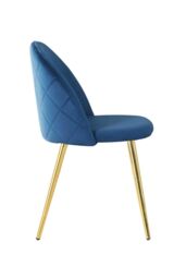 Life Interiors Single Lucia Ergonomic Velvet Dining Chair with Wooden Legs, Modern Upholstered Accent Chair in Royal - thumbnail 3