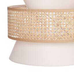Wyld and Coco Rattan Pendant Lamp Beige Polyester Shade Boho in Natural - thumbnail 5