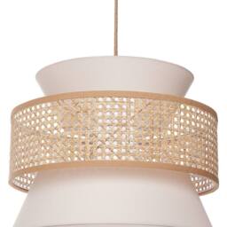 Wyld and Coco Rattan Pendant Lamp Beige Polyester Shade Boho in Natural - thumbnail 2