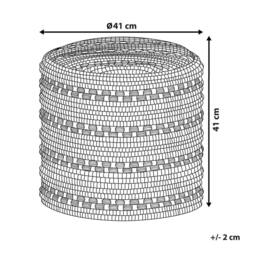Wyld and Coco Handwoven Black-and-White Cotton-Wool Braided Macramé Pouffe in Black - thumbnail 3