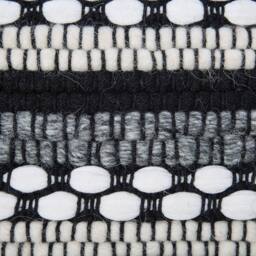 Wyld and Coco Handwoven Black-and-White Cotton-Wool Braided Macramé Pouffe in Black - thumbnail 6