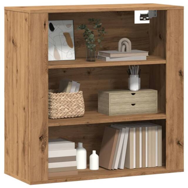 Berkfield Home Wall Cabinet Artisian Oak 80x33x80 cm Engineered Wood in Brown - Size: 80 x 33 x 80 cm - image 1