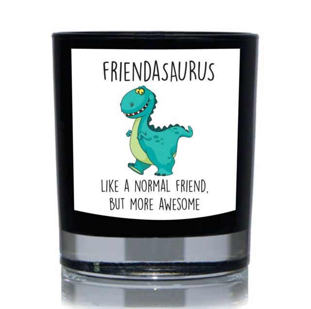 60 SECOND MAKEOVER Friend Candle Friendasaurus Candle Gift 20cl Candle in Black