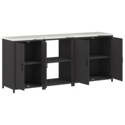 Berkfield Home with Shelf Other with Storage with Door 3 pcs Black Cold-rolled steel - thumbnail 8