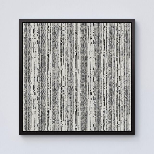 Warren Reed - Designer Washed Out Canvas Pattern Framed Canvas in Black - Size: w10 inch x h10 inch - image 1