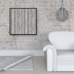 Warren Reed - Designer Washed Out Canvas Pattern Framed Canvas in Black - Size: w10 inch x h10 inch - thumbnail 2