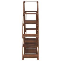 Berkfield Home Elegant Flower Stand 110x25x105 cm Solid Wood Fir in Brown - Size: 110 x 25 x 105 cm - thumbnail 5