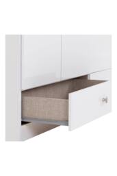 Seconique Denver 3 Door 2 Drawer Mirrored Wardrobe - WHITE GLOSS - thumbnail 7