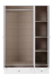Seconique Denver 3 Door 2 Drawer Mirrored Wardrobe - WHITE GLOSS - thumbnail 4
