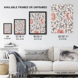 Artery8 Owen Jones Ornamental Flower Filigree Pattern Framed Wall Art Print in White - Size: A4 - thumbnail 3