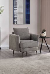 More4Homes Sofia 1 Seater Fabric Sofa in Taupe - thumbnail 1