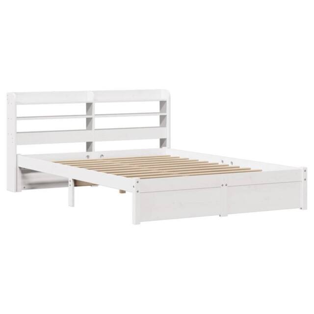Berkfield Home Beautiful Bed Frame with Headboard without Mattress White 150x200 - Size: King - image 1