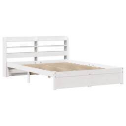 Berkfield Home Beautiful Bed Frame with Headboard without Mattress White 150x200 - Size: King - thumbnail 1