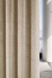 Enhanced Living 100% Blackout Luxury Supersoft Velvet Thermal Tape Top Door Curtain Panel in Cream - Size: 168 cm width x 214 cm drop - thumbnail 3