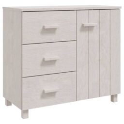 Berkfield Home Sideboard HAMAR White 90x40x80 cm Solid Pinewood - Size: 90 x 40 x 80 cm - thumbnail 2