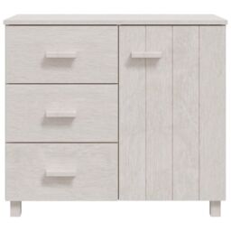 Berkfield Home Sideboard HAMAR White 90x40x80 cm Solid Pinewood - Size: 90 x 40 x 80 cm - thumbnail 3