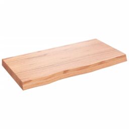 Berkfield Home Wall Shelf Light Brown 80x40x(2-6) cm Treated Solid Wood Oak